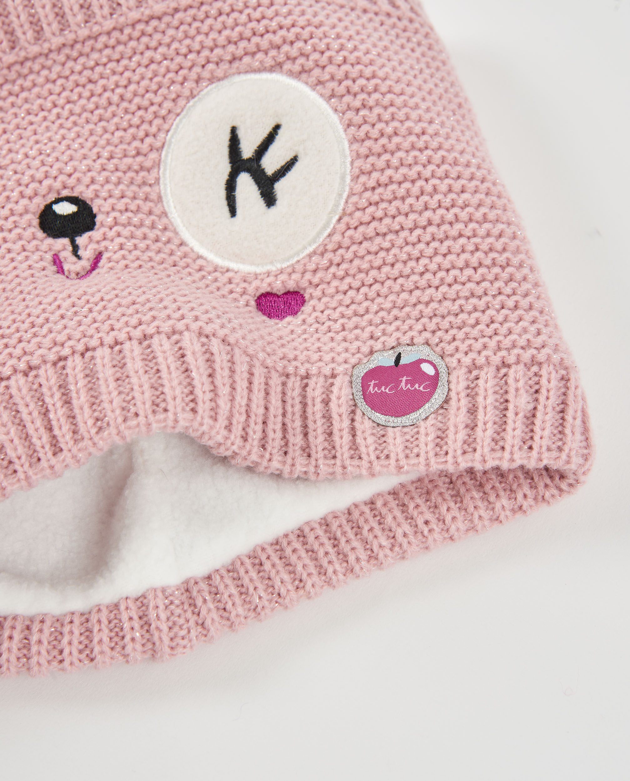 Set de niña de tricot con gorro de orejitas y braga de cuello - Tuc tuc - Rosa Rosa-4