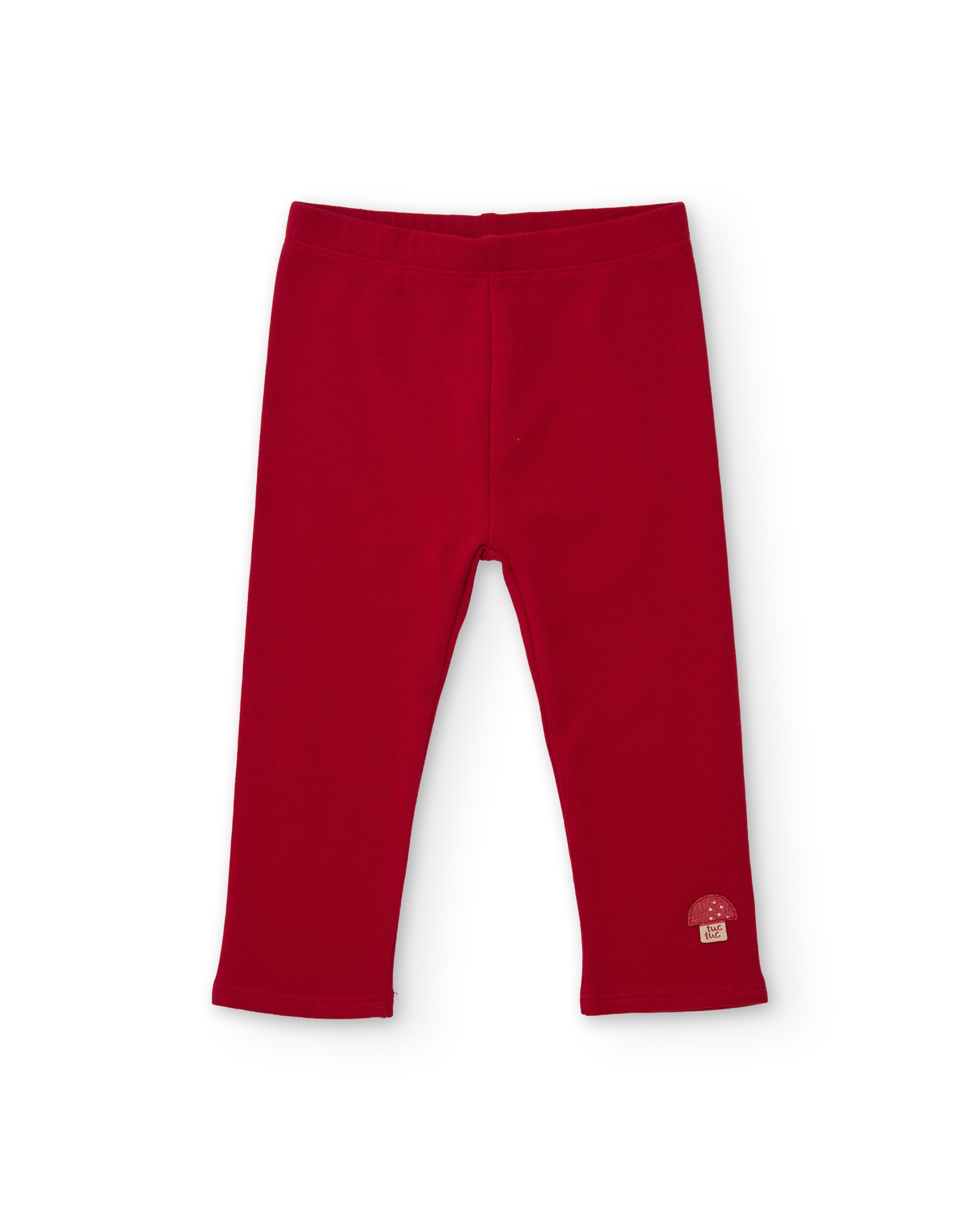 Legging de niña de felpa con cintura elástica y tejido cálido - Tuc tuc - Rojo Rojo-1