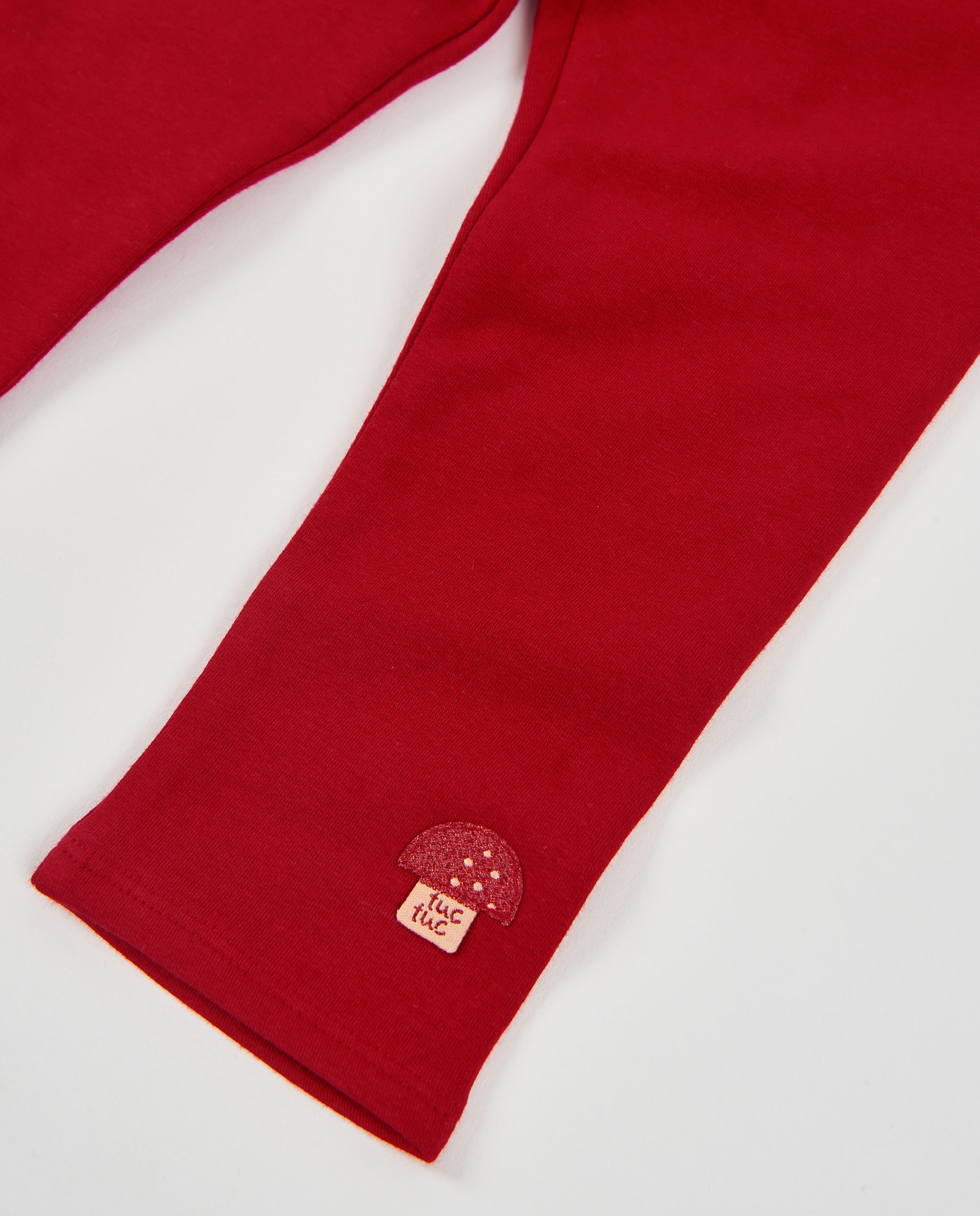 Legging de niña de felpa con cintura elástica y tejido cálido - Tuc tuc - Rojo Rojo-4