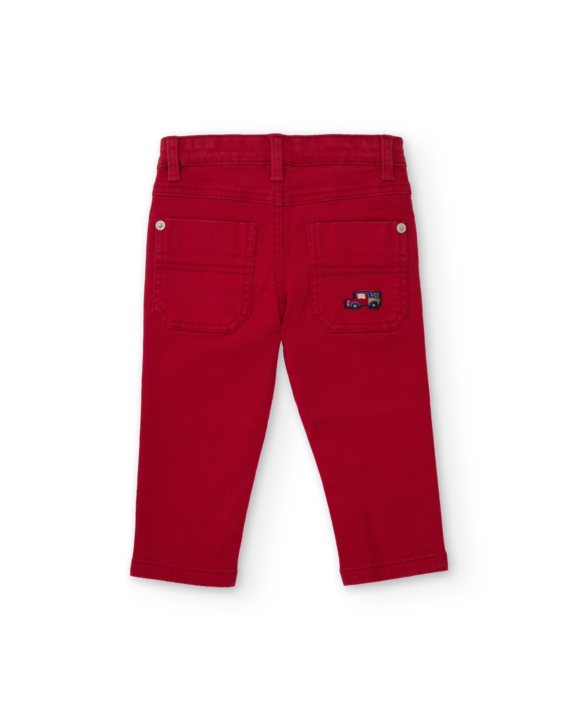 Imagen 2 de Vaquero de niño de tela plana con bolsillos decorativos - Tuc tuc - Rojo Rojo