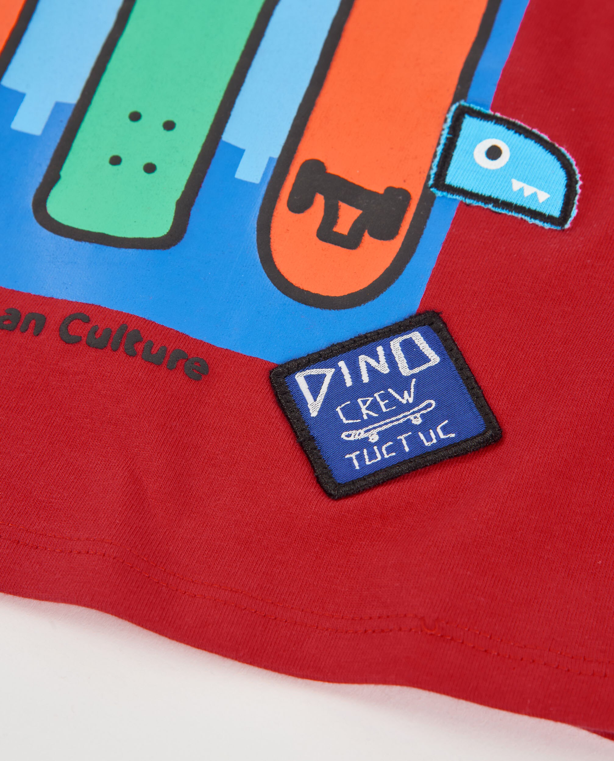 Camiseta de niño de punto con estampado divertido y tacto suave - Tuc tuc - Rojo Rojo-5