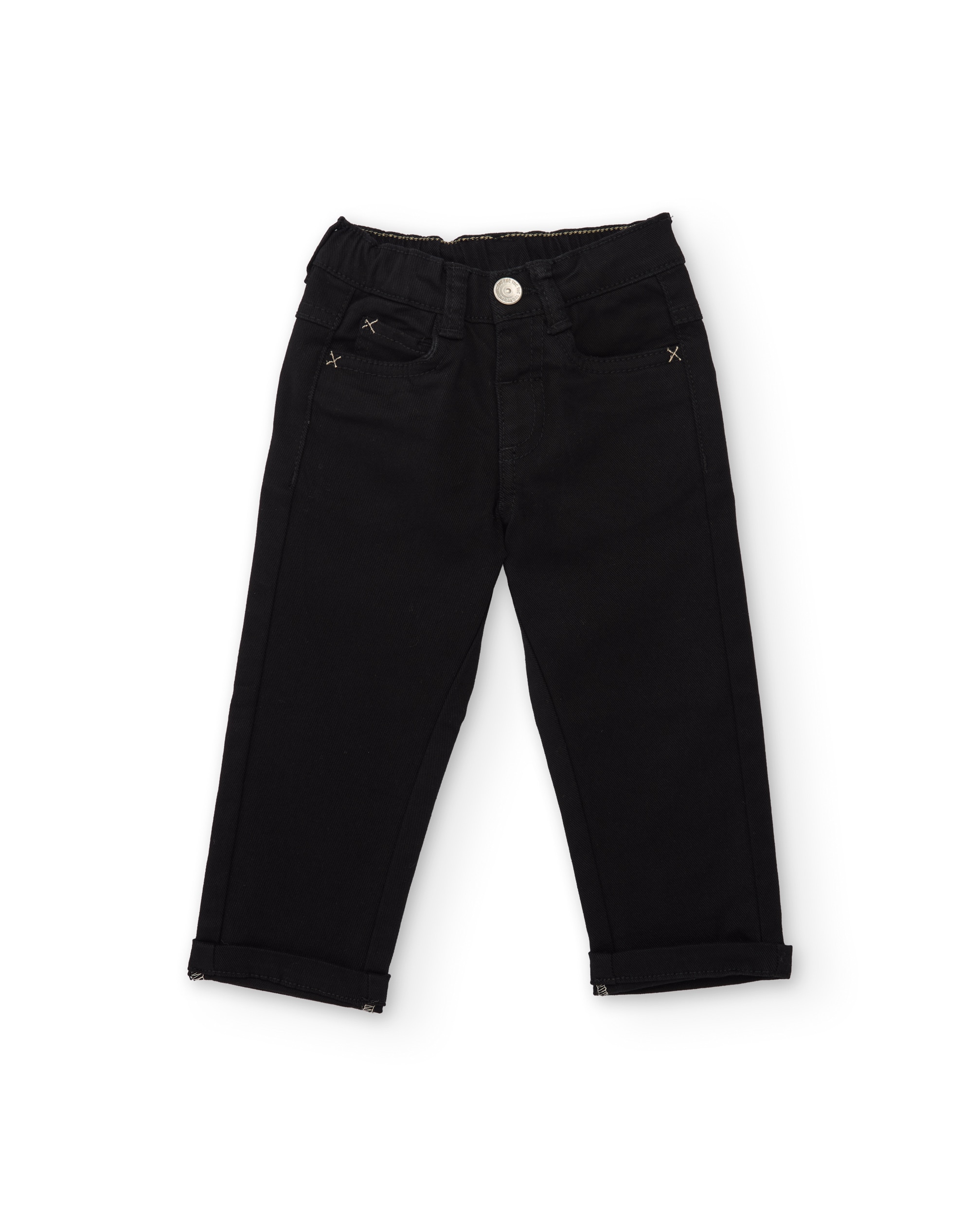 Pantalón de niño de sarga con cintura ajustable y diseño versátil - Tuc tuc - Negro Negro-1