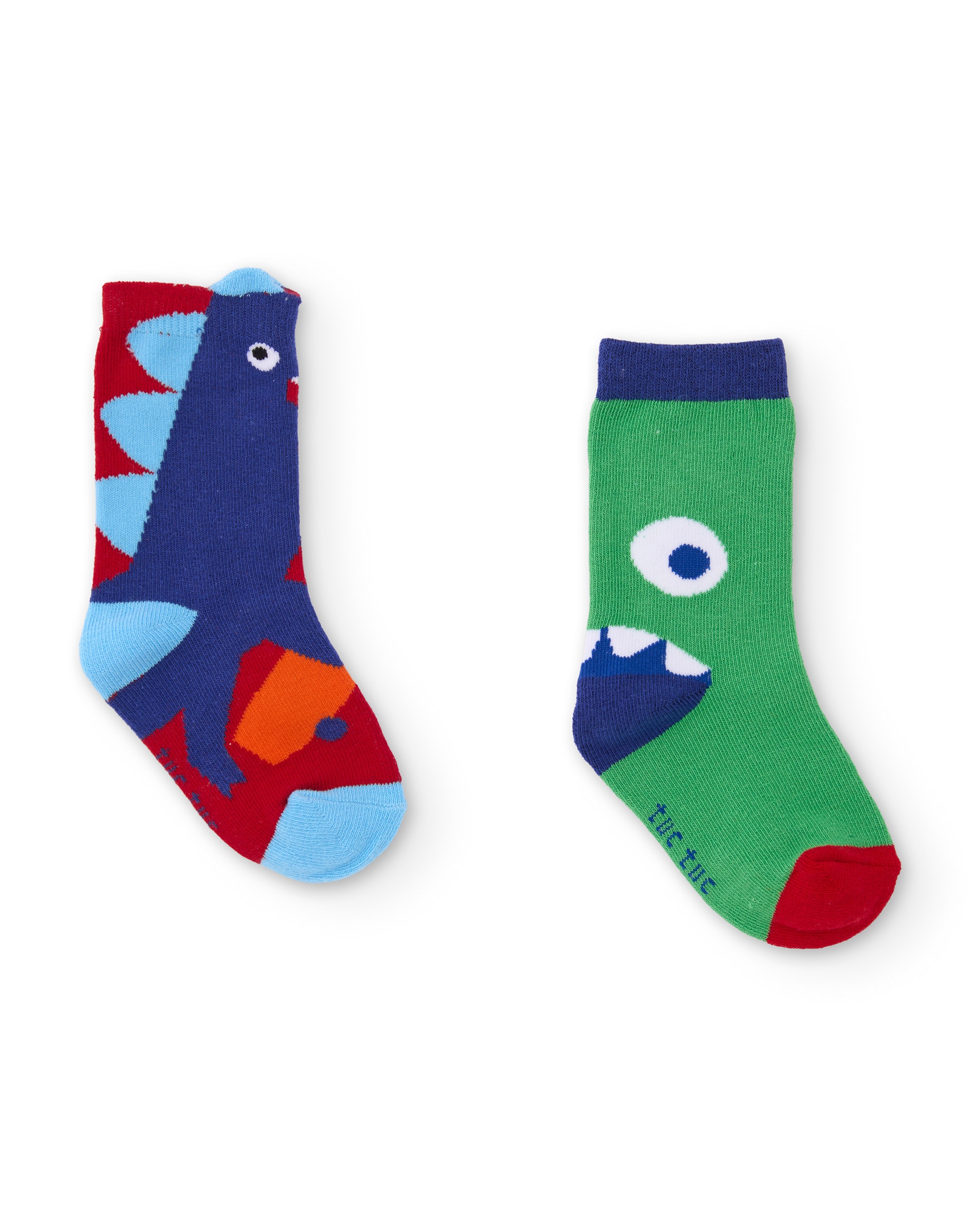 Imagen 0 de Set de calcetines de niño con estampado de dinosaurios y mezcla de algodón Azul