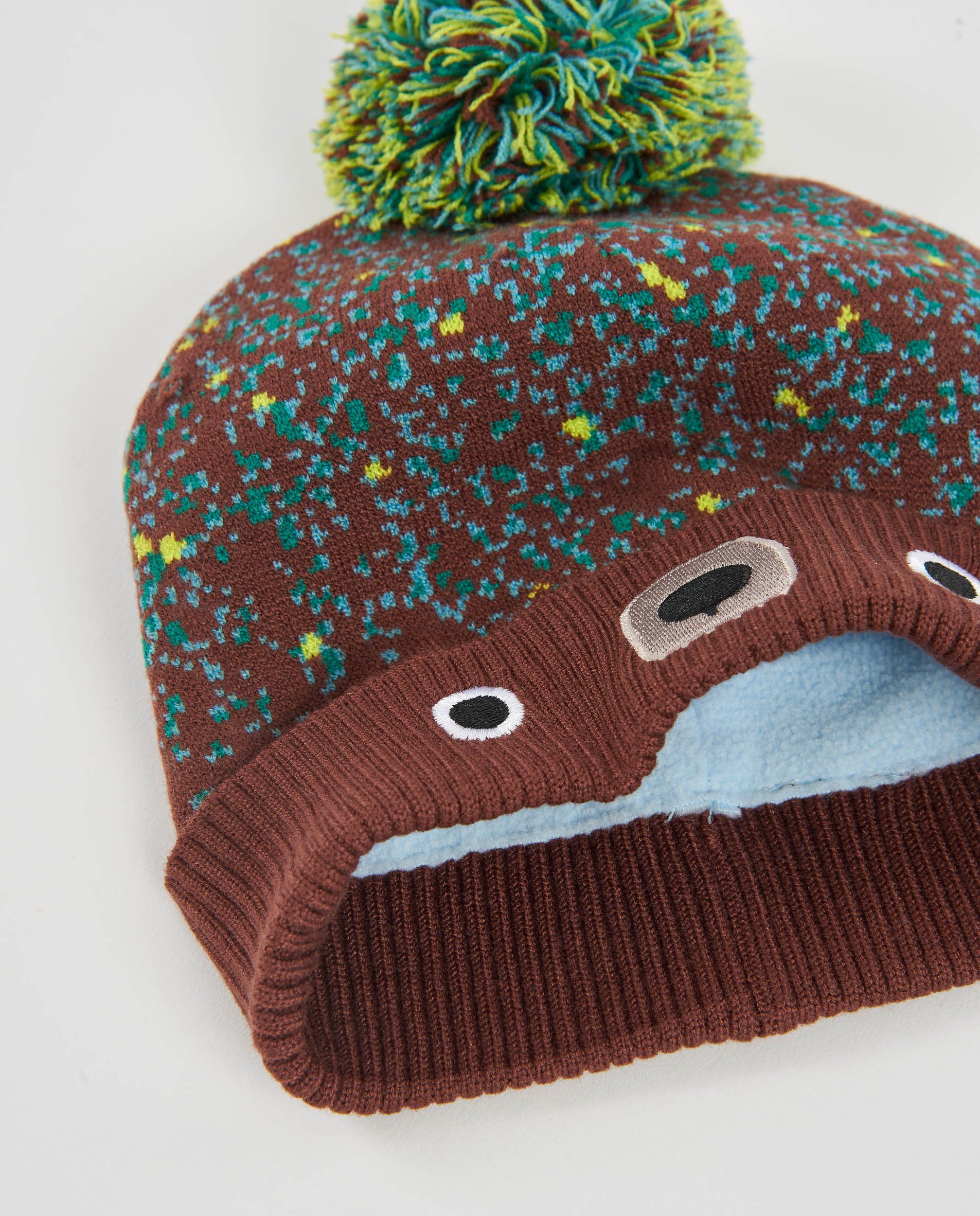 Set de niño de tricot con gorro y braga de cuello con motivo divertido - Tuc tuc - Marrón oscuro Marrón oscuro-2