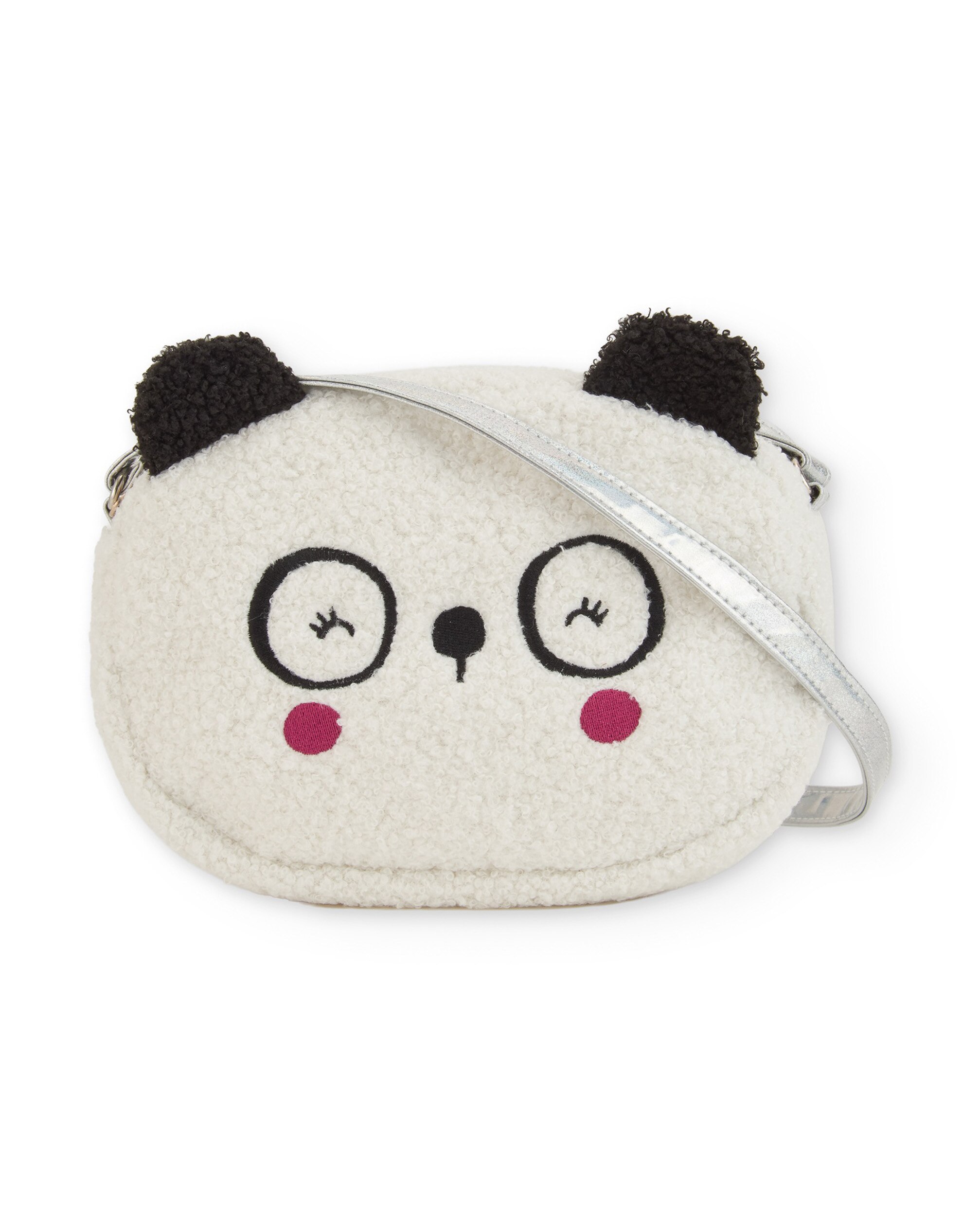 Bolso de niña de borreguito con diseño de panda y tacto suave - Tuc tuc - Blanco Blanco-1