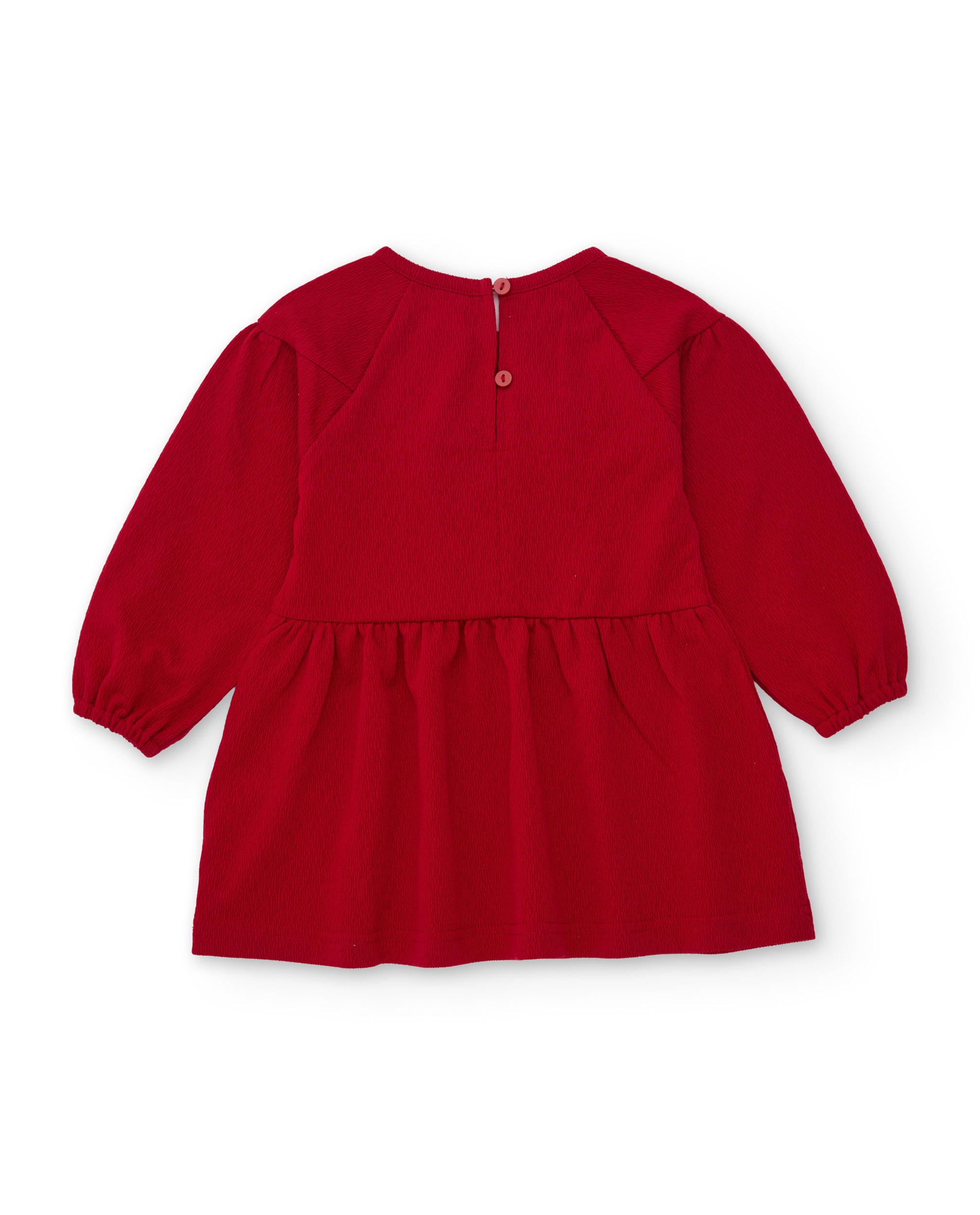 Vestido de niña de tela plana con print de flores y manga larga - Tuc tuc - Rojo Rojo-2