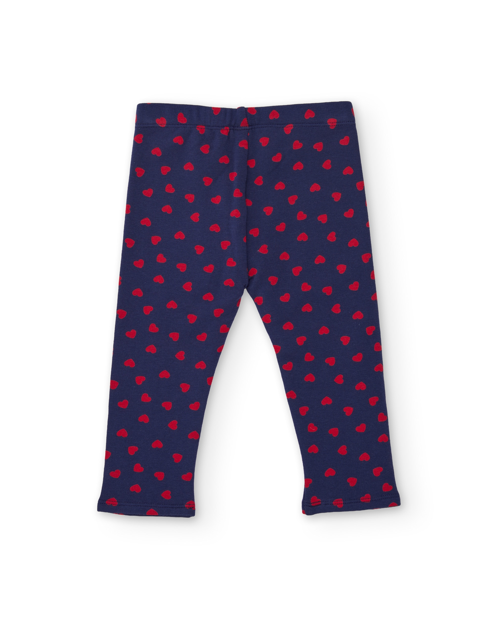 Legging de niña de felpa con estampado de corazones y tejido elástico - Tuc tuc - Azul marino Azul marino-2