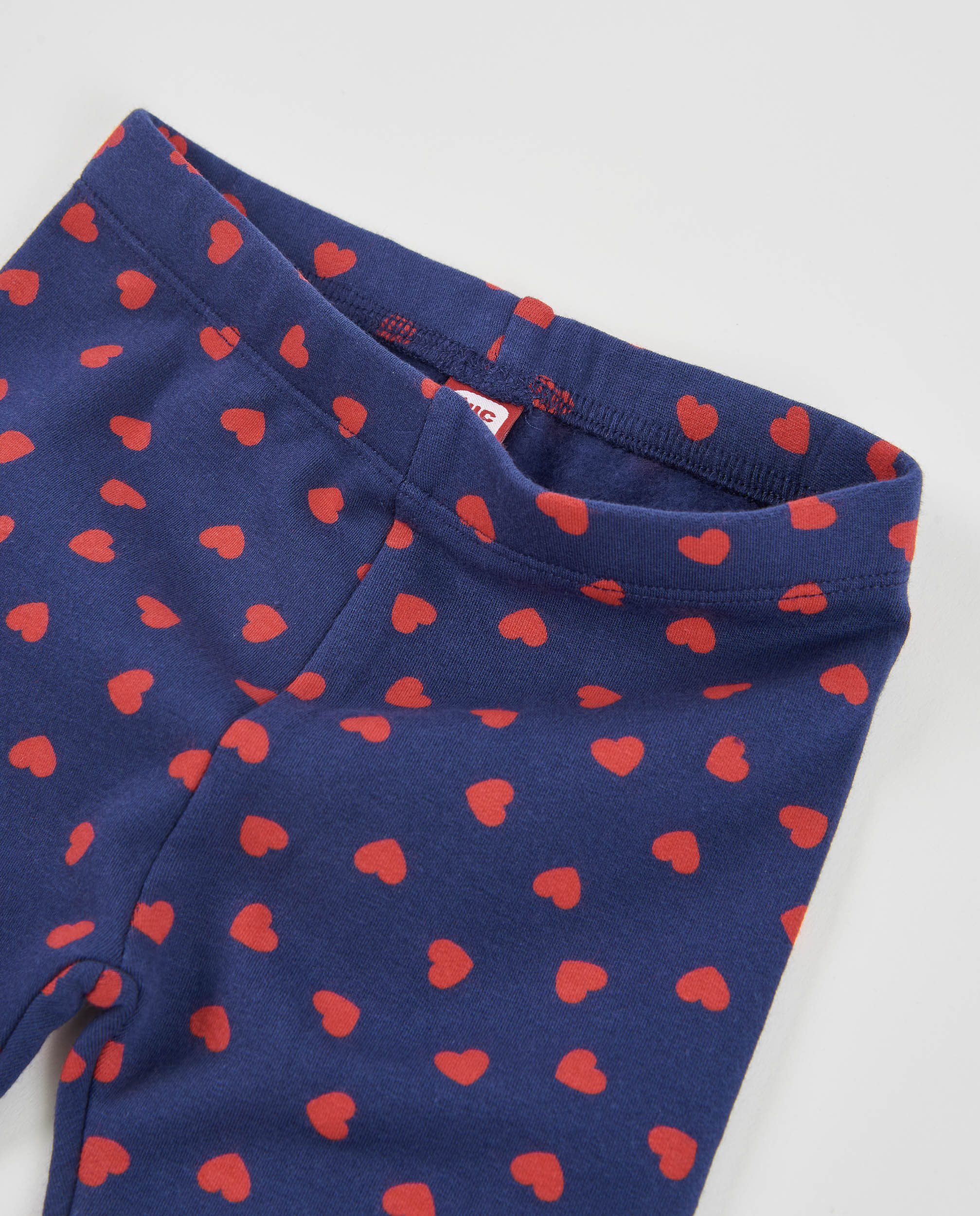 Legging de niña de felpa con estampado de corazones y tejido elástico - Tuc tuc - Azul marino Azul marino-4