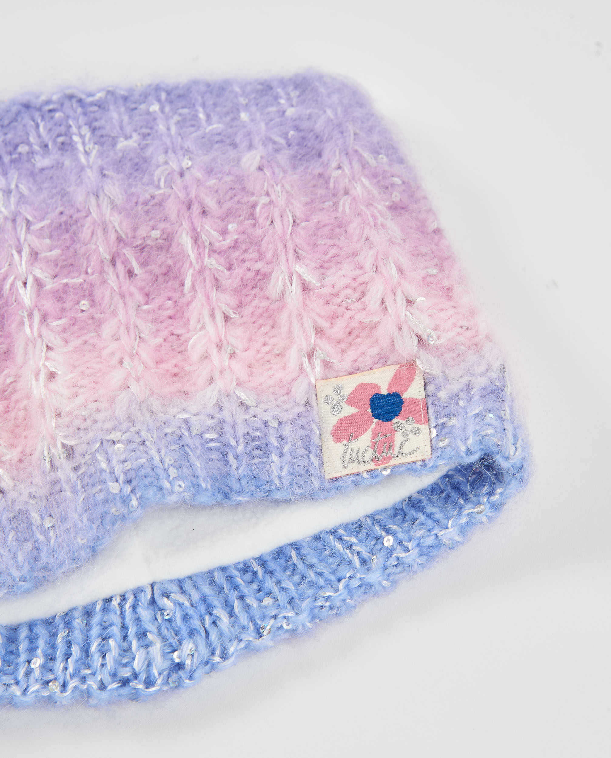 Set de niña de tricot con gorro y braga de cuello degradada - Tuc tuc - Rosa Rosa-4