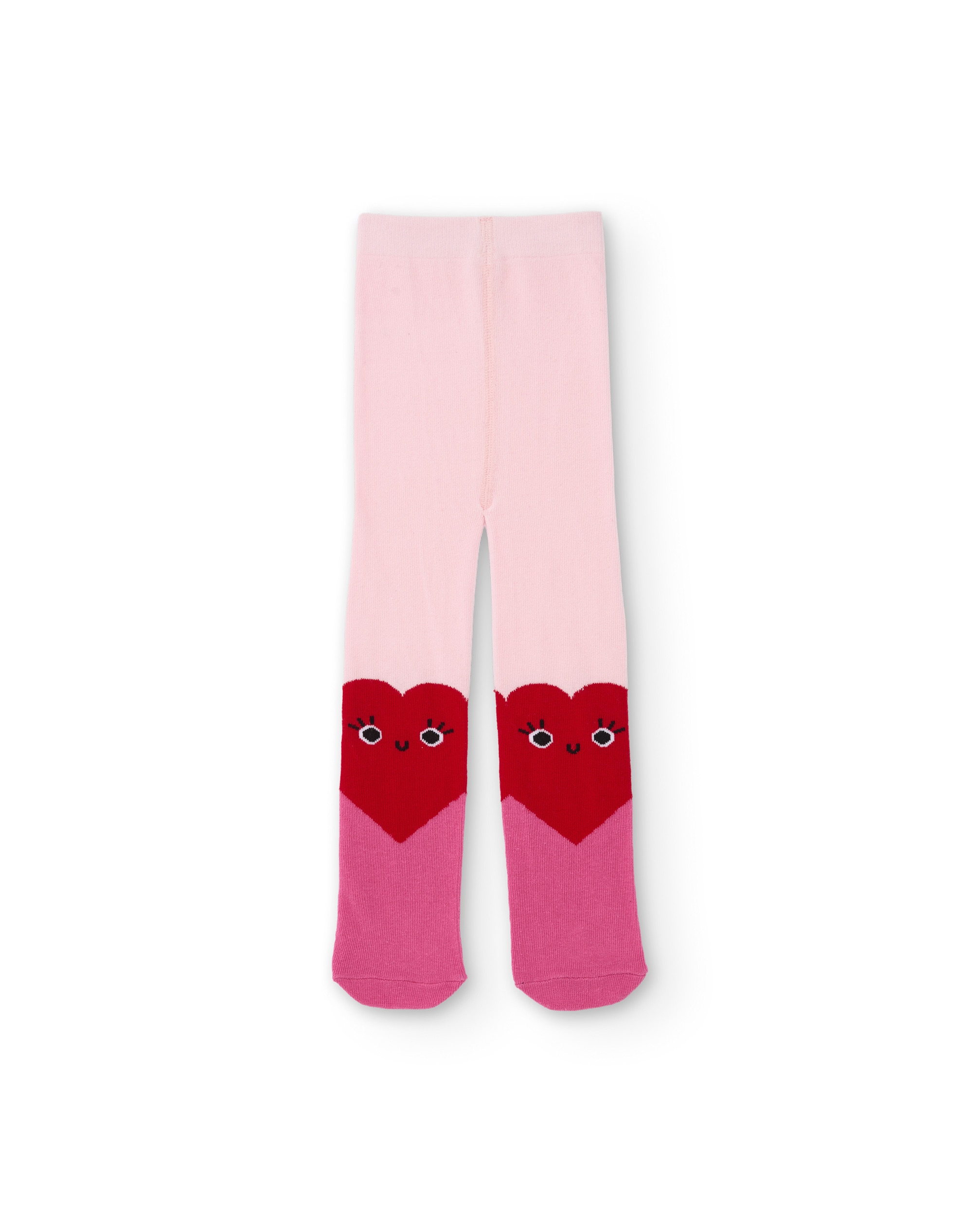 Leotardos de niña de punto con diseño de corazón y tejido elástico - Tuc tuc - Rosa Rosa-3