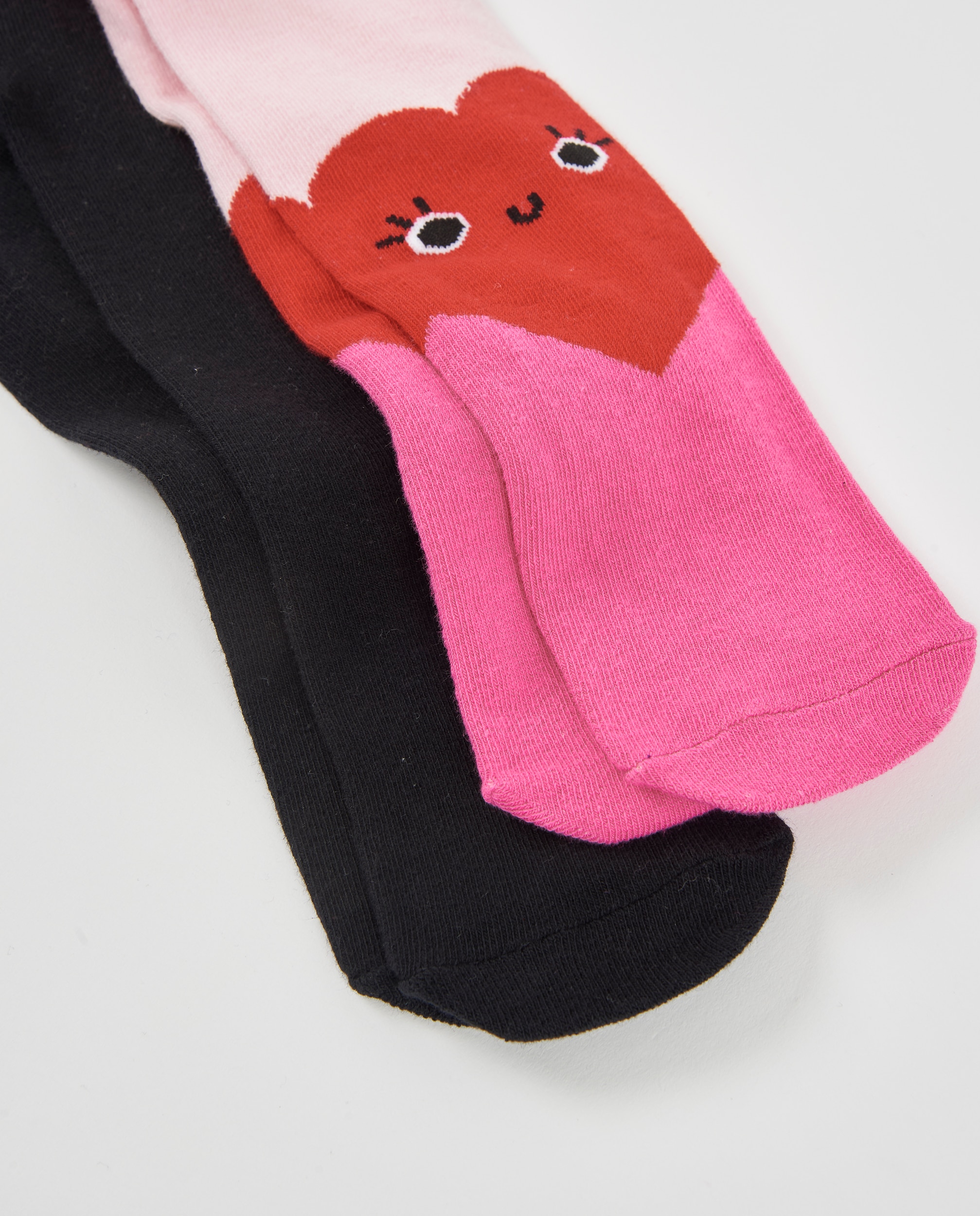 Leotardos de niña de punto con diseño de corazón y tejido elástico - Tuc tuc - Rosa Rosa-4
