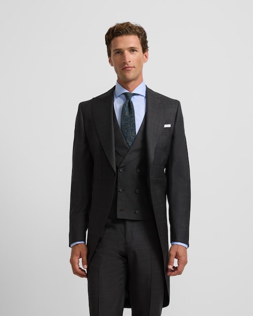 Imagen 0 de Levita chaqué de hombre príncipe de gales gris