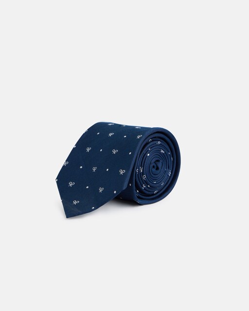 Imagen 0 de Corbata de hombre raquetas minitopos azul marino