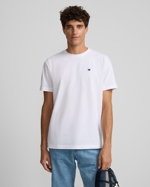 Imagen 0 de Camiseta de hombre cuadro lettering blanca