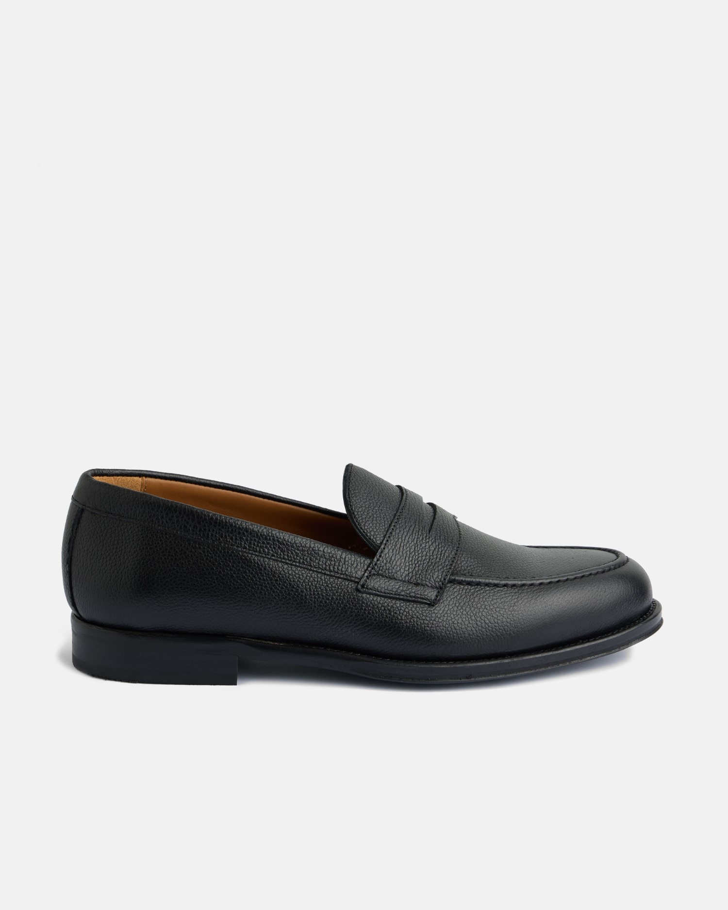 Silbon - Mocasines de hombre penny soft grain en negro.