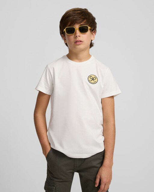 Imagen 0 de Camiseta de niño logo smile blanca
