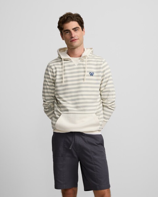 Imagen 0 de Sudadera nautica capucha rayas azules para hombre