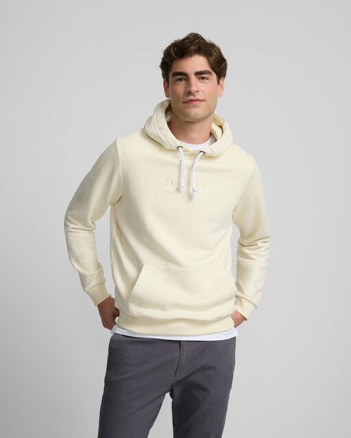 Imagen 0 de Sudadera de hombre lisa clásica capucha crema