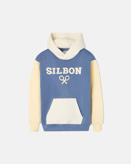 Imagen 0 de Sudadera de niño con capucha y bolsillo canguro colour block