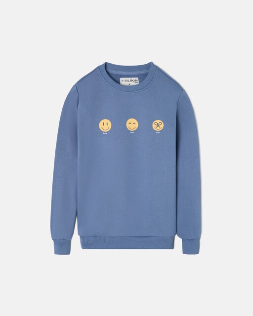 Imagen 0 de Sudadera de niño mini smiles con cuello redondo