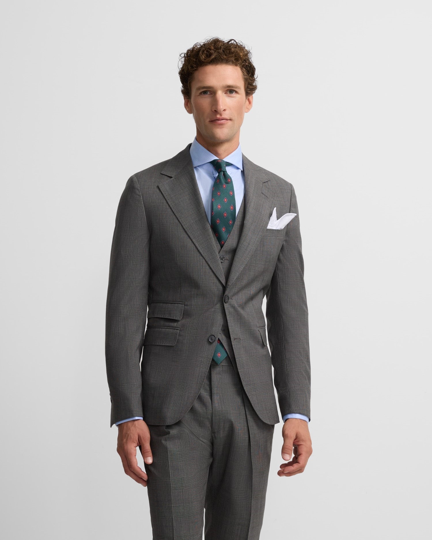 Imagen 0 de Chaqueta de traje de hombre clásico príncipe de gales gris Gris