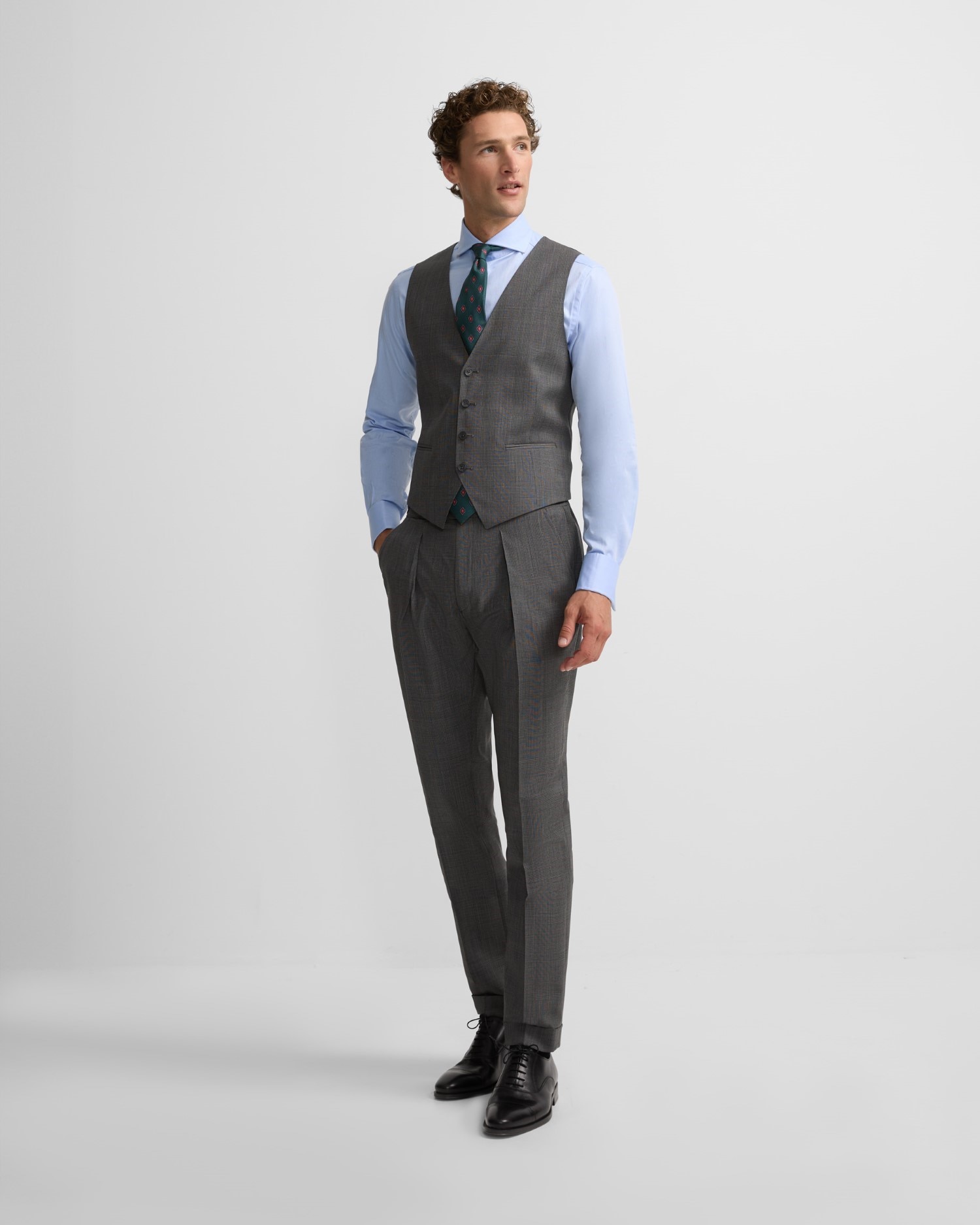 Imagen 0 de Pantalón de hombre traje clasico principe de gales gris Gris