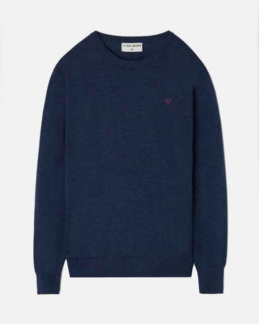 Imagen 0 de Jersey liso de hombre round neck azul marino
