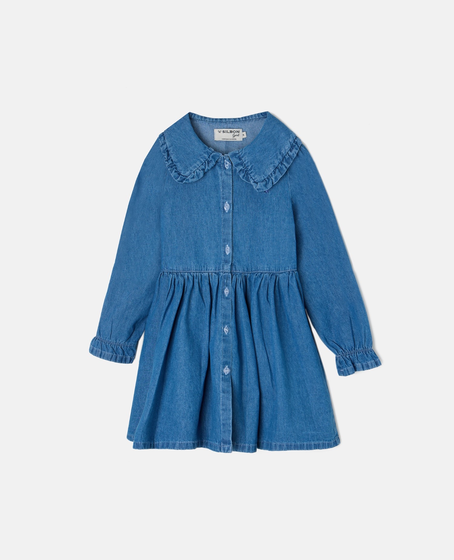 Vestido de niña camisero denim