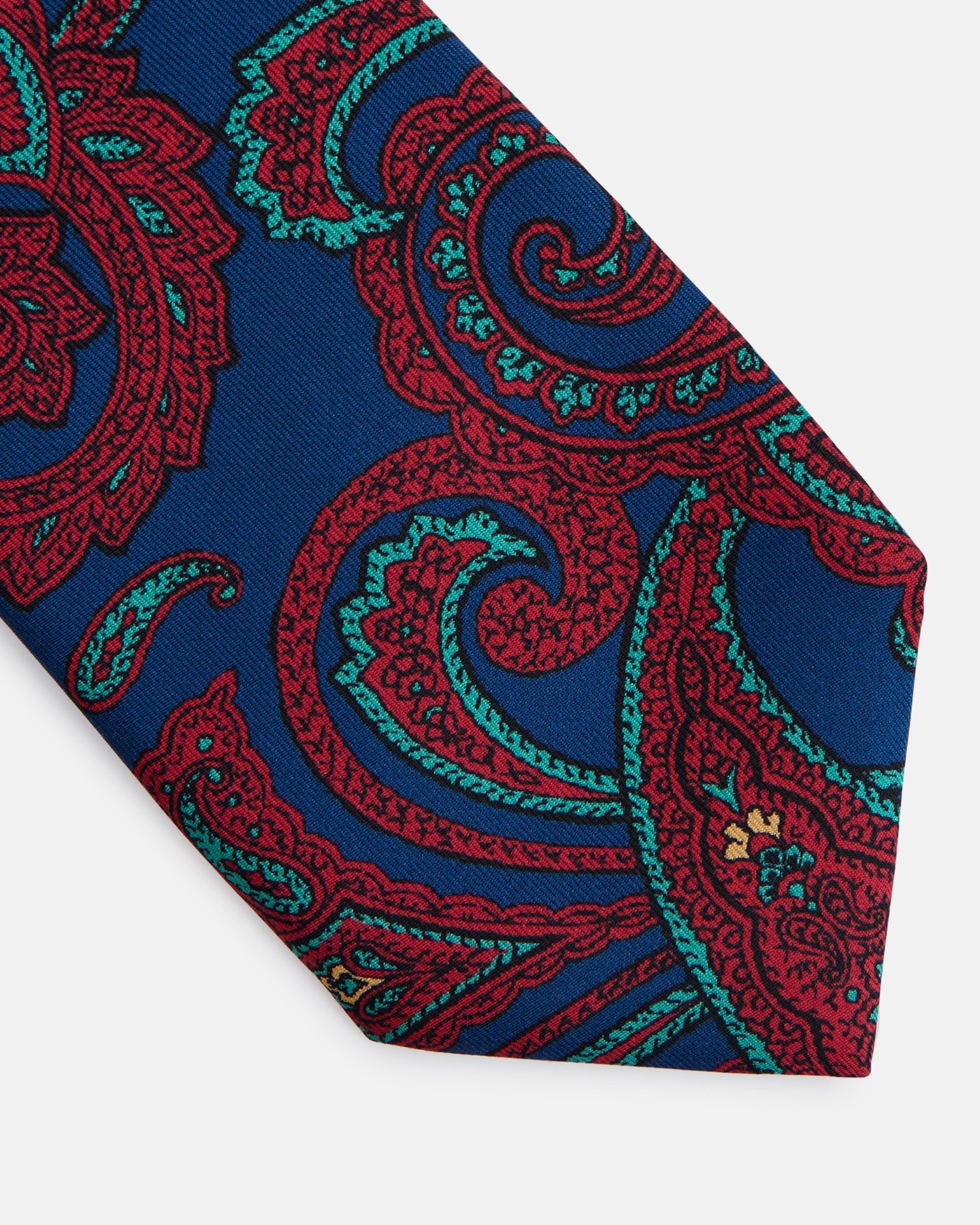 Corbata seda paisley - Silbon - Azul Azul-2