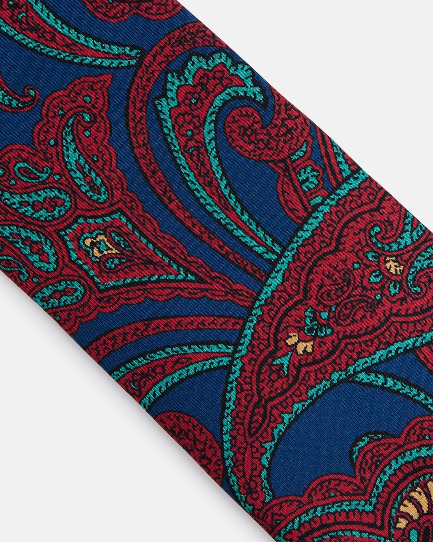 Corbata seda paisley - Silbon - Azul Azul-3