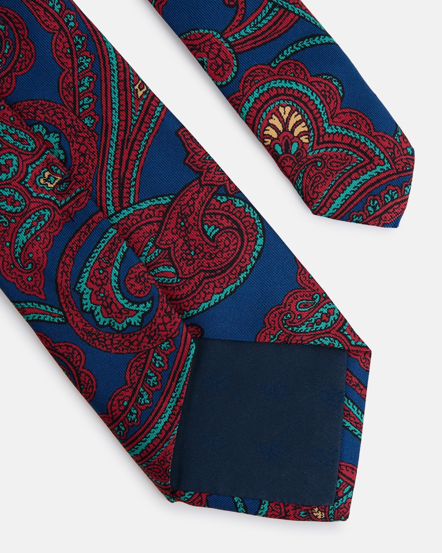 Corbata seda paisley - Silbon - Azul Azul-4