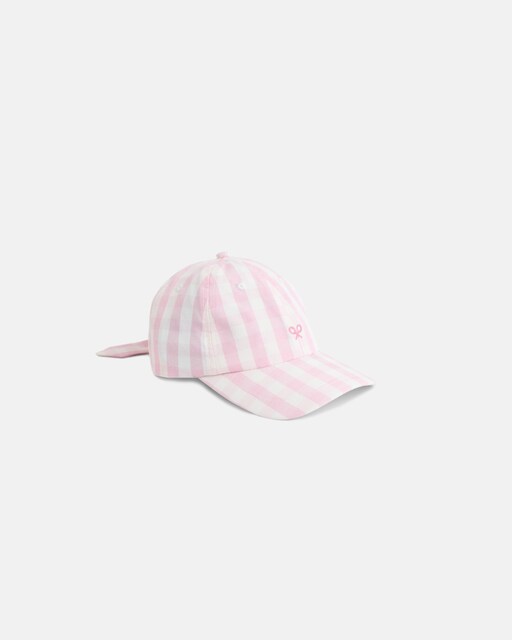 Imagen 0 de Gorra de niña cuadros vichy rosa