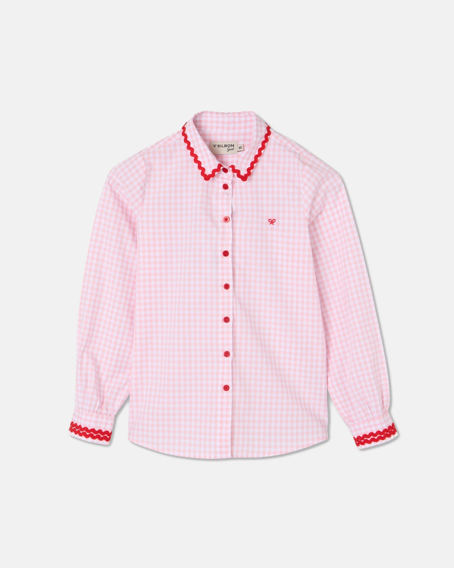 Camisa de niña cuadro vichy de manga larga