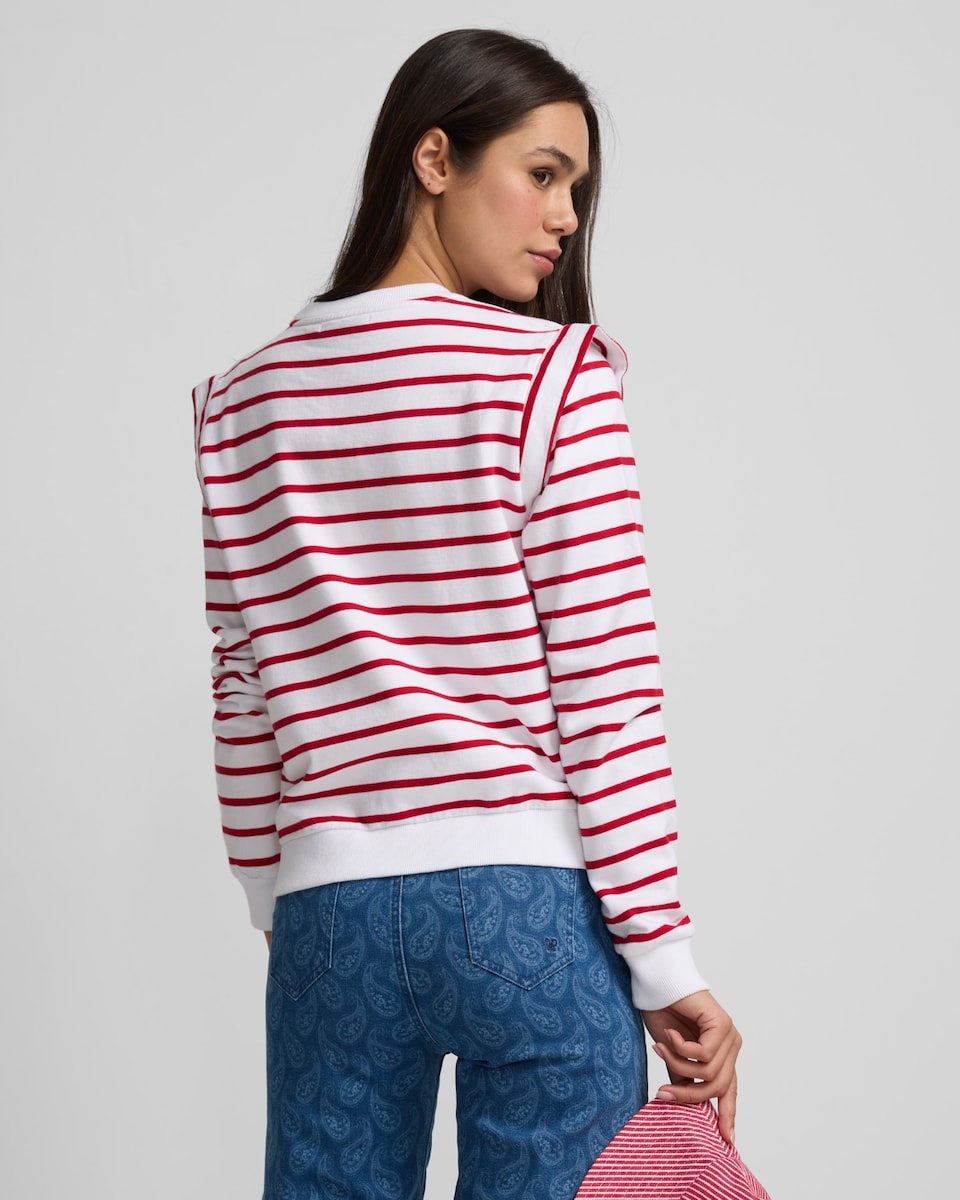 Sudadera Mujer Rayas Rojas Sudadera Mujer SILBON Rayas Marineras