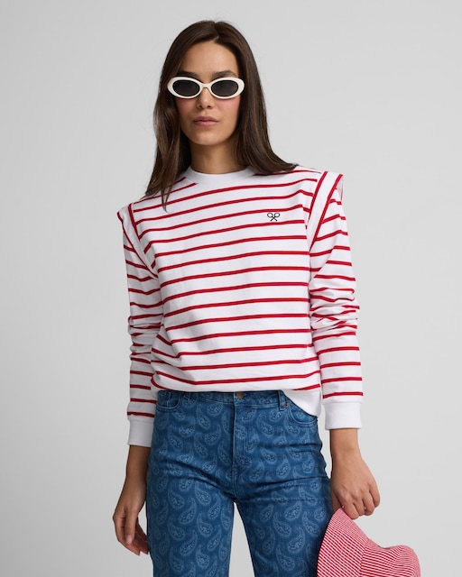 Imagen 0 de Sudadera de mujer hombreras de rayas