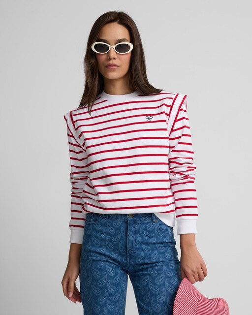 Imagen 0 de Sudadera de mujer hombreras de rayas