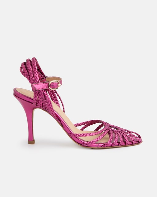 Imagen 0 de Sandalias de tacón de mujer de piel trenzada