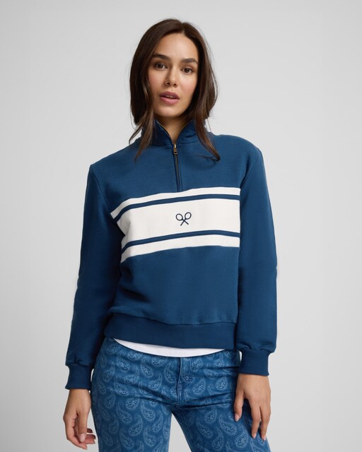 Imagen 0 de Sudadera de mujer con cuello alto y media cremallera