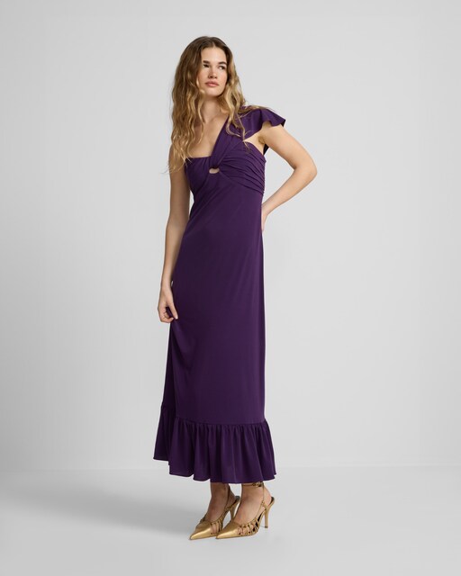 Imagen 0 de Vestido de punto asimétrico morado