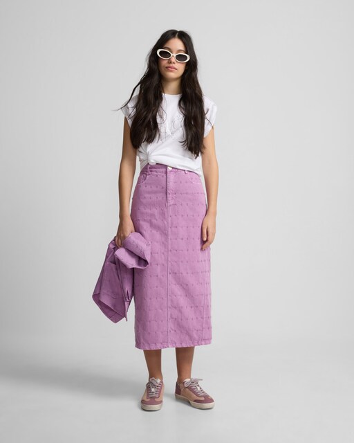 Falda midi denim cinco bolsillos