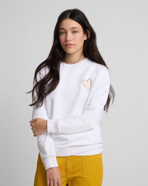 Imagen 0 de Sudadera de mujer con cuello redondo y corazón bordado