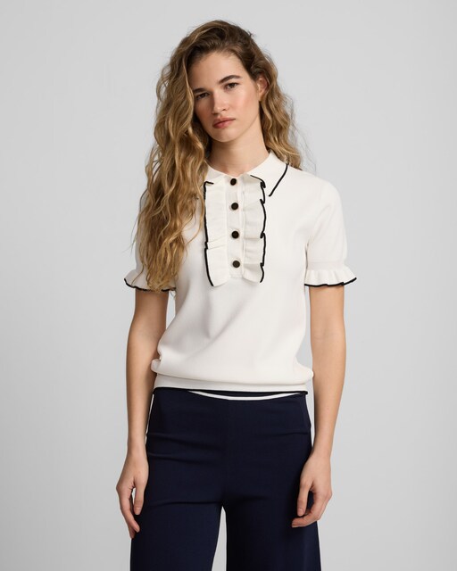 Imagen 0 de Polo de mujer de punto con volantes