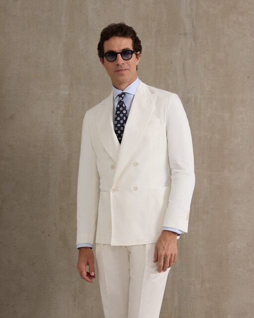 Imagen 0 de Americana de traje cruzado de hombre unique blanca