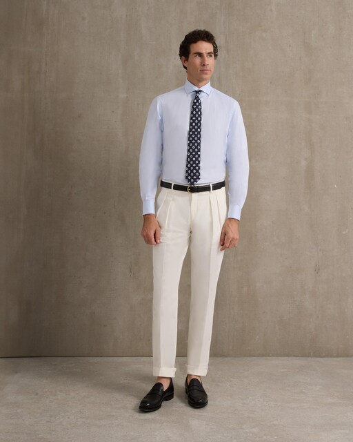 Imagen 0 de Pantalón de traje cruzado de hombre unique blanco