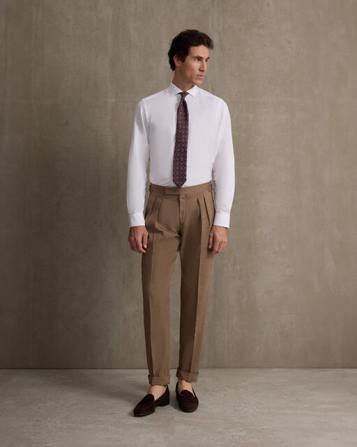 Imagen 0 de Pantalón de traje de hombre unique espiga marrón