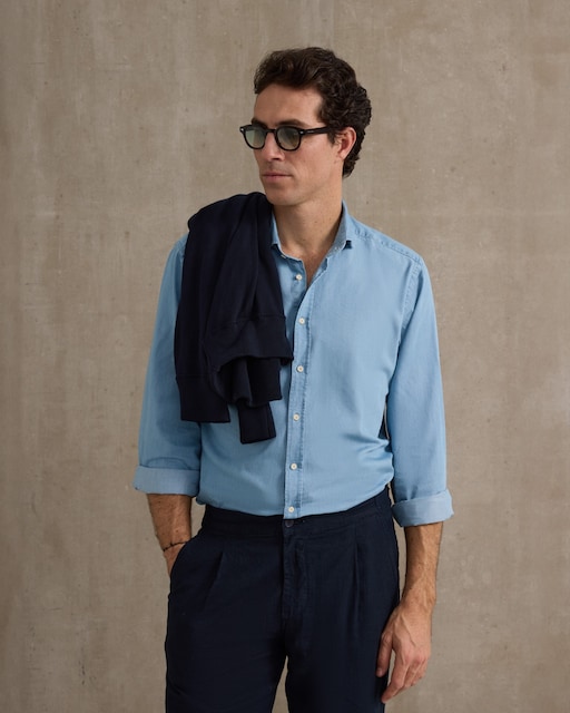 Imagen 0 de Camisa de hombre unique denim azul claro