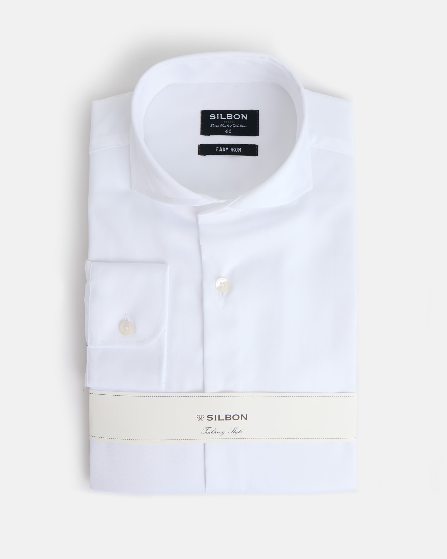 Camisa de hombre vestir easy iron puño doble - Silbon - Blanco Blanco-1