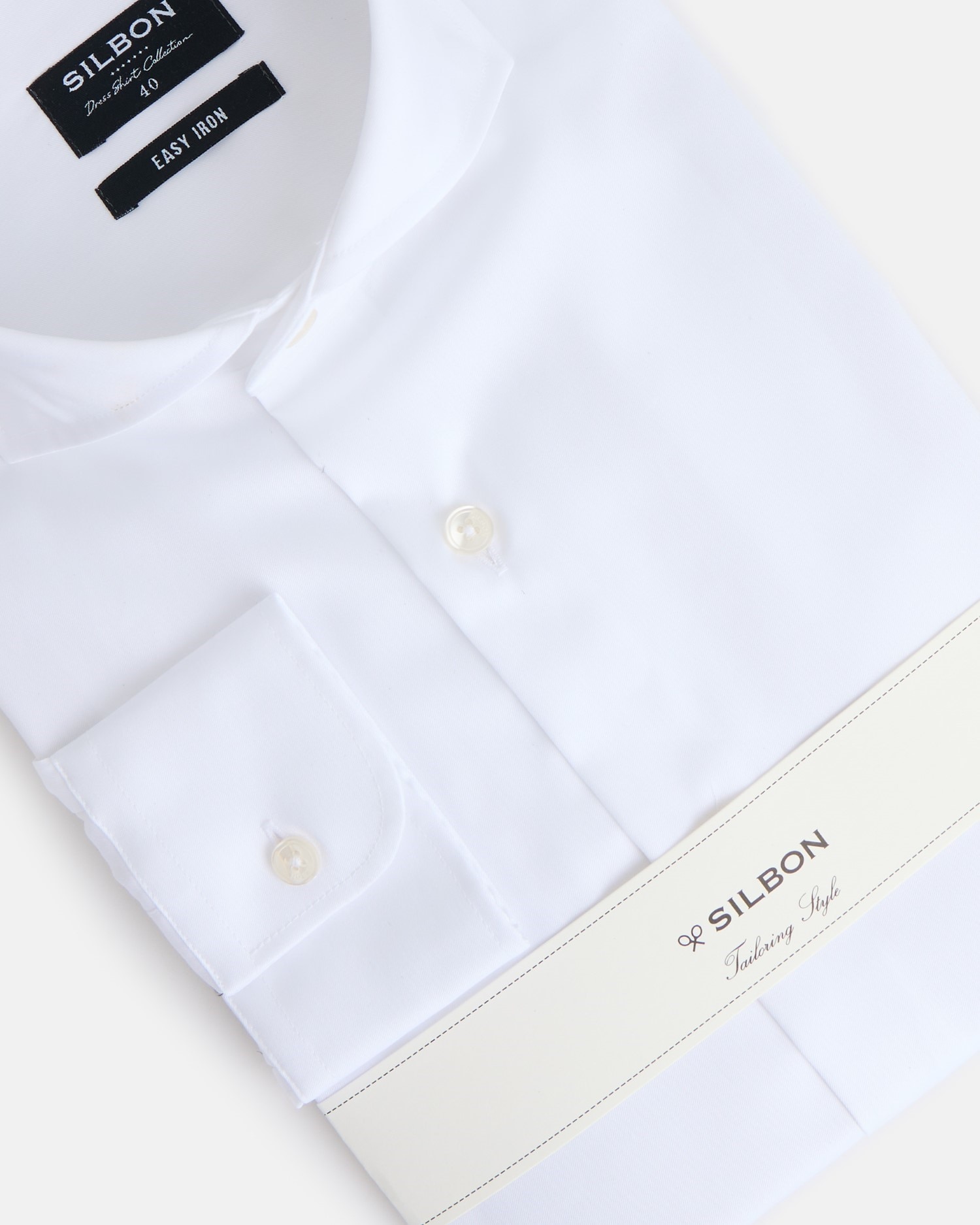Camisa de hombre vestir easy iron puño doble - Silbon - Blanco Blanco-3