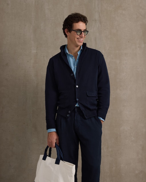 Imagen 0 de Chaqueta de hombre unique cuello halter azul marino