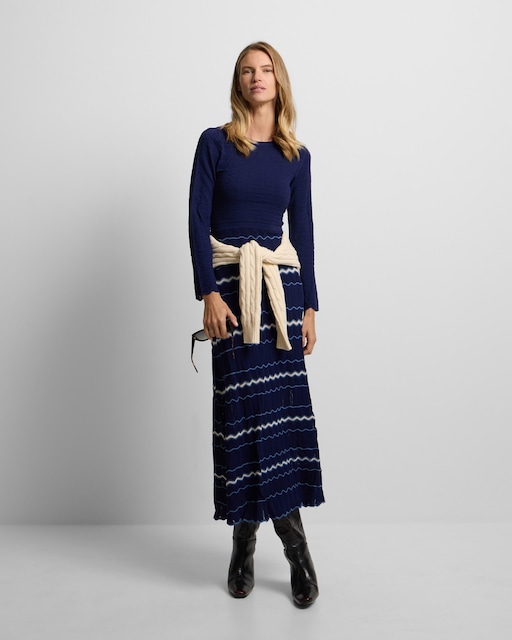Imagen 0 de Vestido punto espigas azul